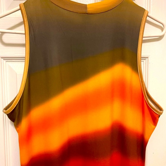Gold and Orange Sleeveless Maxi Dress NWOT Size Large - Picture 7 of 13